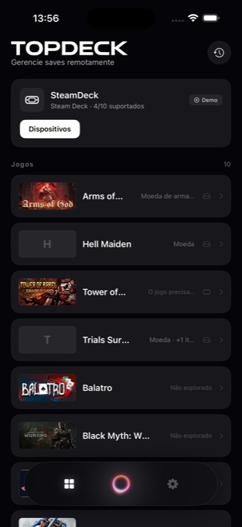 Topdeck — Linguagem natural